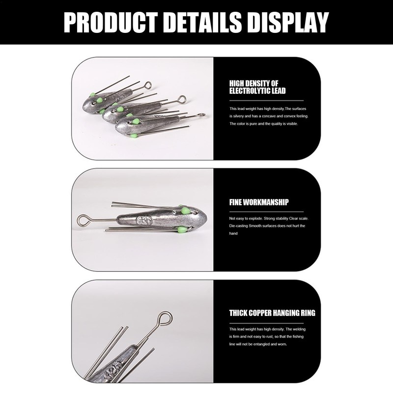 Lead Fishing Weights - High Density Long Tail Casting Weights,5X
