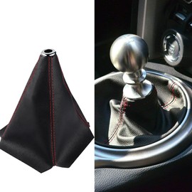 LYSHOOCE Car Gear Lever Cover, Gear Lever Hoodie, PU Leather, Black, Universal Gear Knob Hand Guard Housing