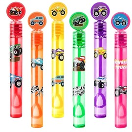 24PCS Ladybug DIY Bubble Wands with 96PCS Stickers - Party Favor for Goodie Bags, Pinata Stuffers, Mini Bubble Bulk Farm Birthday Supplies, Toys Gifts, Class Prizes for Toddlers, Boys & Girls