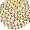 beadsland Flat Back Crystal Rhinestones Round Gems, Metal Sunlight (4.6-4.8mm)