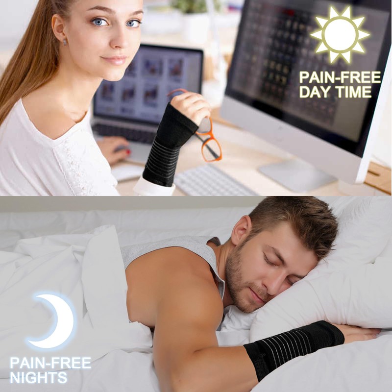 WOXVM 2 Pack Wrist Brace, Compression Wrist Support Splint for