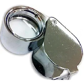 MAXIMIZE Chrome Jeweler's Loupe | 10x Magnification | 3/4" (1.9 cm) Distortion-Free Lens | 1" (2.5 cm) Focal Length | Swivel Case & Pouch Included | Key Ring Accessible
