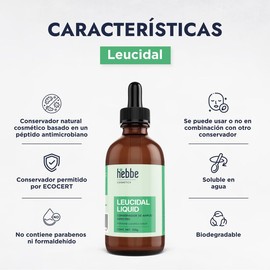 Hebbe Leucidal V2.0 Conservador Natural 100 g | Antimicrobiano Amplio Espectro | No Irritante | Compatible con Varias Fórmulas