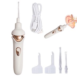 DSXVJHD DSXVJHD Ear Wax Removal Kit, Automatic Ear Wax Cleaner with LED Light, Electric Vacuum Earwax Remover, Cordless Ear Wax Remover Cleaning Tool, Painless Ear Scoop for Kids, Adults