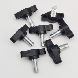 10 Pieces M5 x 10 mm Carbon Steel Threaded Knurled Thumbscrew Black Round Clamping Screws Grip Knobs Thumb Screw for Machinery Latche (10, M5*10mm)