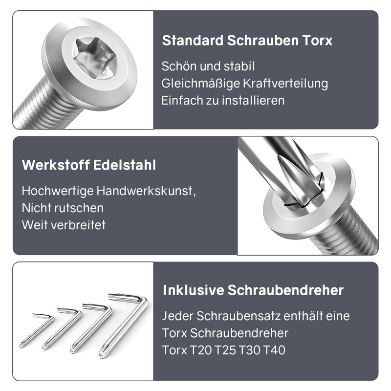 Dayalo Screws M6 x 30 mm, Flat Head Screw Stainless