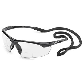 Gateway Safety 28MC25 Conqueror MAG Safety Glasses, 2.5 Diopter Magnification, Clear Lens, Black Frame