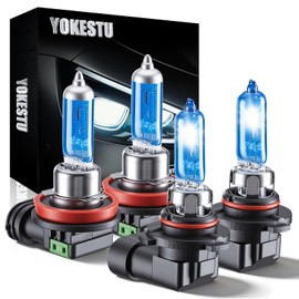YOKESTU Headlight Bulb Fit For Toyota Highlander 2011 2012 2013 2014 2015 2016 2017 2018 2019 High Beam Low Beam Replacement, High Performance White Light Halogen Headlamp Bulbs Set, 4 Pcs