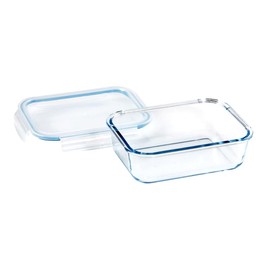 Glass Lasagne Dish with Airtight Snap Lock Lid - Large Rectangular Oven-Safe Baking Dish - BPA-Free, Microwavable, Freezer and Dishwasher-safe Ovenware 1.5L (Cook n Freeze)