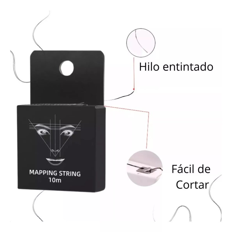 Universo en Linea Hilo Entintado Cejas Mapa Mapping Diseño Microblading