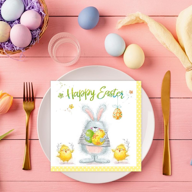 Anniversary House Tiflair Luxury Spring Napkins, Happy Easter Design, Thick