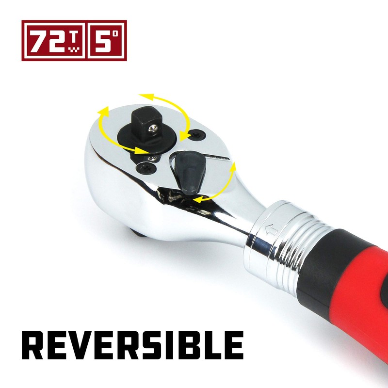 Powerbuilt Dual Size Extendable Ratchet, 1/4-Inch and 3/8-Inch Drive, 72