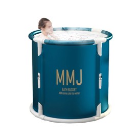 Portable Foldable Bathtub, Japanese Soaking Tub with Cushion, Bathroom Folding SPA Tub For Adults Boys Girls, Outdoor/Indoor Hot Ice Bath (Dark Green)