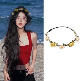 Flower Hair Accessories for Women Flower Headband Flowers for Hair Floral Crown Floral Headband Flower Hair Band for Women Festival Hair Accessories for Party Hair Wreath Flowers