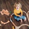 CCCYMM 10 Pcs Wooden Train Track Set, Curved Switch Track
