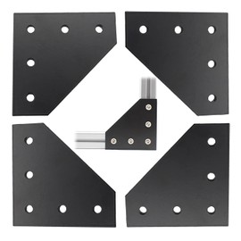 4 PCS Joint Plate, TTZEZE Surface Anodic Oxidation Black L Shape Corner Bracket Plate 5 Hole Outside Joining Plate for 4040 Series Aluminum Profile 3D Printer Frame