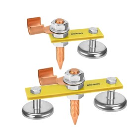 BAYTORY Upgrade Magnetic Welding Support Ground Clamp Tools, Double + Single Welding Magnet Head, Strong Magnetism Large Suction, Copper Tail Welder Stability Clamps