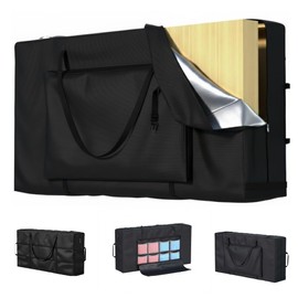 APOLAI 7 Cornhole Carrying Case Fits 4' x 2' Regulation Size Board,With Bean Bag Storage,600DHeavy-Duty Waterproof Cornhole Boards Bag (Black)