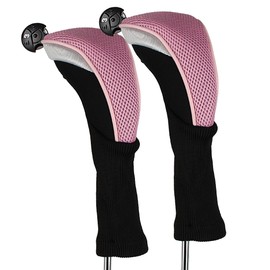 Andux Long Neck Golf Hybrid Club Head Covers with Interchangeable No. Tags Pack of 2 CTMT-02 (Pink)