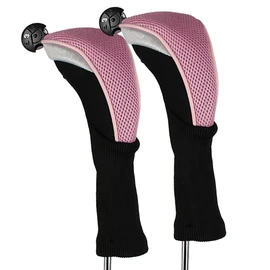 Andux Long Neck Golf Hybrid Club Head Covers with Interchangeable No. Tags Pack of 2 CTMT-02 (Pink)