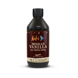 Naku Mexican Vanilla Extract - Pure and Traditional with a Piece of Vanilla Bean Inside, Perfect for Baking, Desserts (8.3 oz)