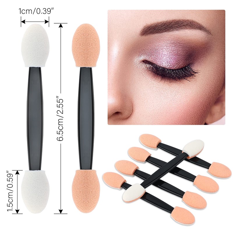 G2PLUS Pack of 100 Eyeshadow Applicator Disposable Eyeshadow Brush Dual