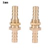 2 Pcs Brass Straight Barbed Hose Fitting Bulkhead Coupler Connector