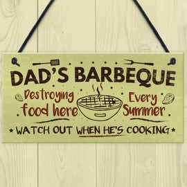RED OCEAN Dad's Barbeque Garden Shed Sign SummerHouse Hanging Plaque For Him