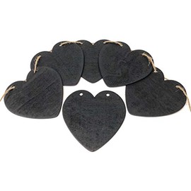 Heart Shape Wooden Chalkboard Wedding Bunting Vintage Wedding Decoration - Black (14)