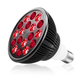 Aumtrly Red Light Therapy Bulb, Red Light Therapy for Body and Face Use, 18 LEDs 660nm Red and 850nm Near Infrared Red Light Therapy Lamp Suitable E26 Socket (Only Bulb)