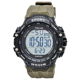 Kleffer TE-D281-KH Men's Digital Sports Watch, Waterproof, Multifunctional, Urethane Strap, Khaki, Khaki