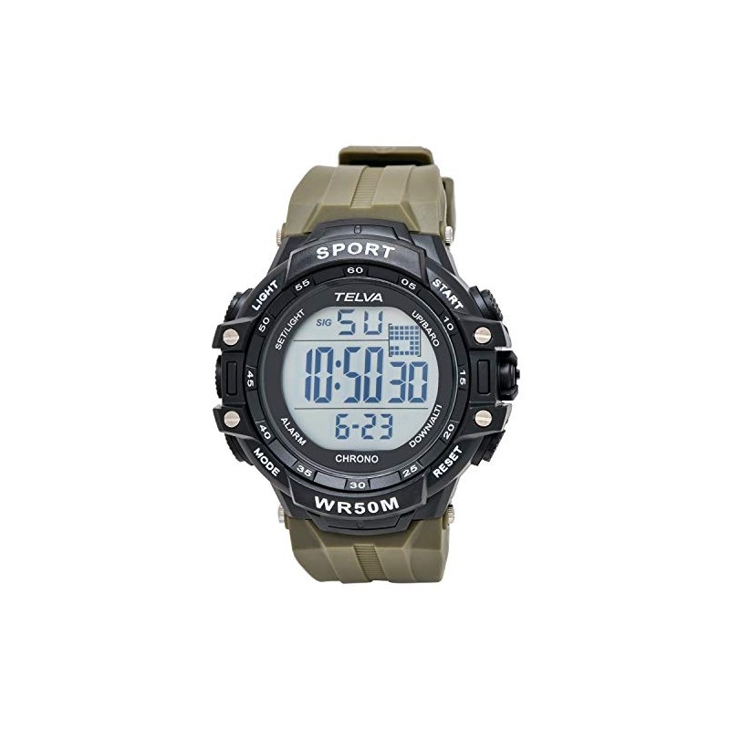Kleffer TE-D281-KH Men's Digital Sports Watch, Waterproof, Multifunctional, Urethane Strap,
