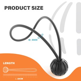Abma Cord Bungee Cord with Balls 20cm 40Pcs Heavy Duty Bungee Balls Tarp Elastic Cord for Tarpaulin, Tents, Canopy, Banners, Camping Tarps and Household Items - Black