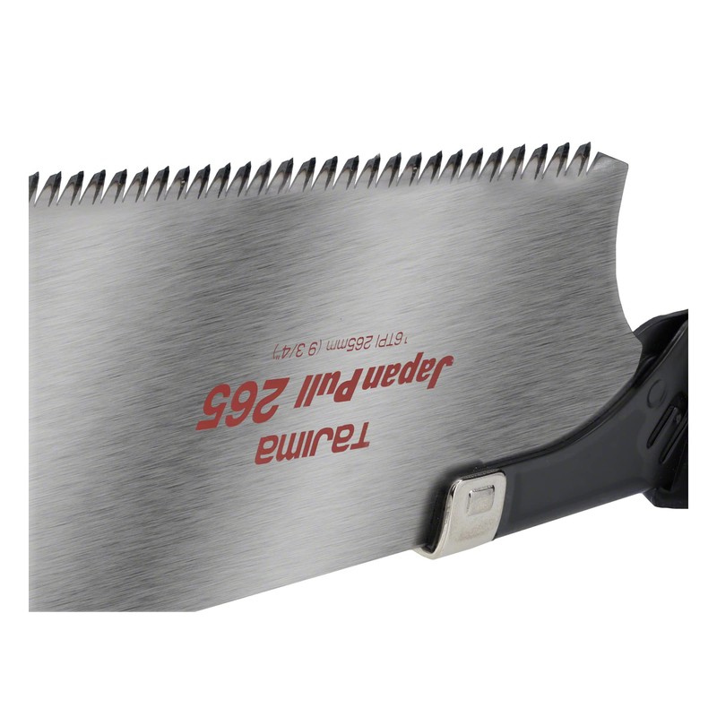 Tajima PUL-265 Japan Pull Saw with Curved-Grip, Silver/Black