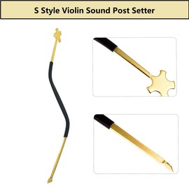 TUOREN 9Pcs Violin Sound Post Tool Set Include Straight S Style Post Setter, 5Pcs Violin Sound Post, Sound Post Gauge and Retriever Clip, Violin Luthier Install Repair Making Tool Kit