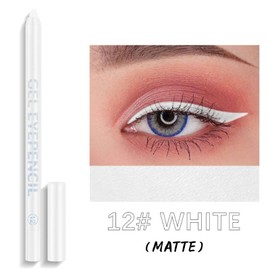 White Matte Eyeliner Gel Pencil – Waterproof, Smudge-Proof, Long-Lasting, High-Pigment Eye Liner Pen