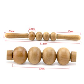 Healeved 1pc Wooden Roller Stick for Deep Tissue Relaxation Back and Waist Relief Design for Sore Muscles and Knots for Yoga and Post-workout Use