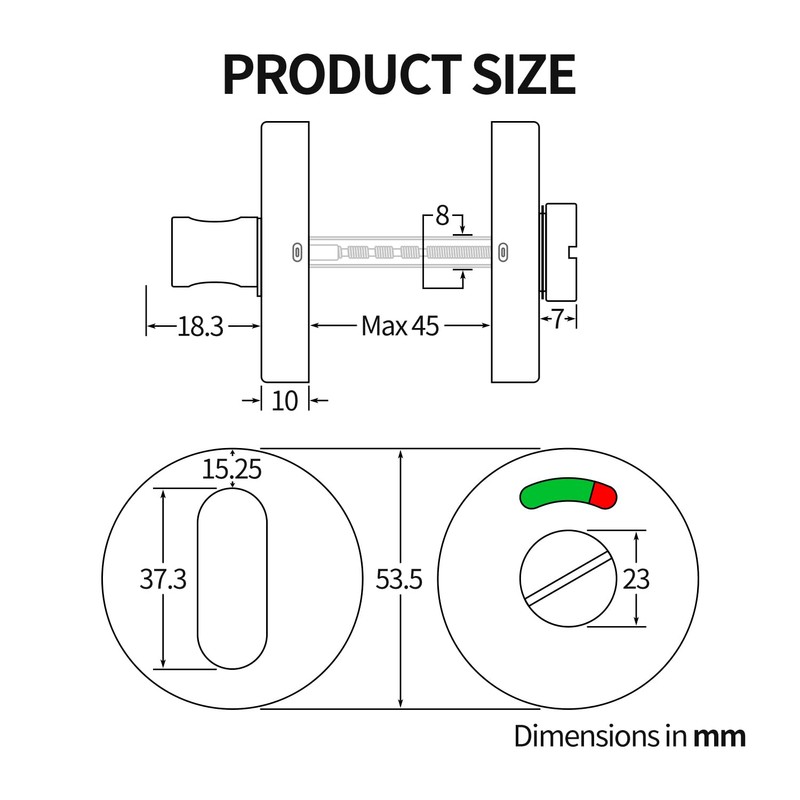 Marie Occupied Deadbolt Indicator Lock Door Latch Bathroom WC Public