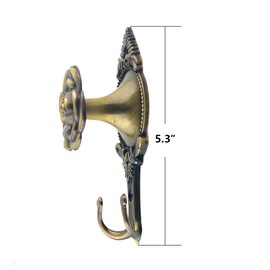 Ailejia 2 pares de ganchos decorativos vintage para cortinas, ganchos para colgar en la pared, diseño de flores, ganchos para colgar en la pared (rosa, bronce)