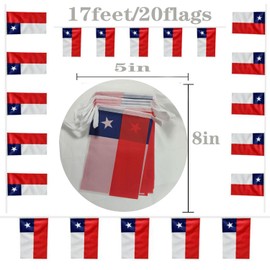 FFILL Chileans Banner Flag String,Chile Mini Flag Small Banner, for Party, Shops and Bars Decorations, (Chile)