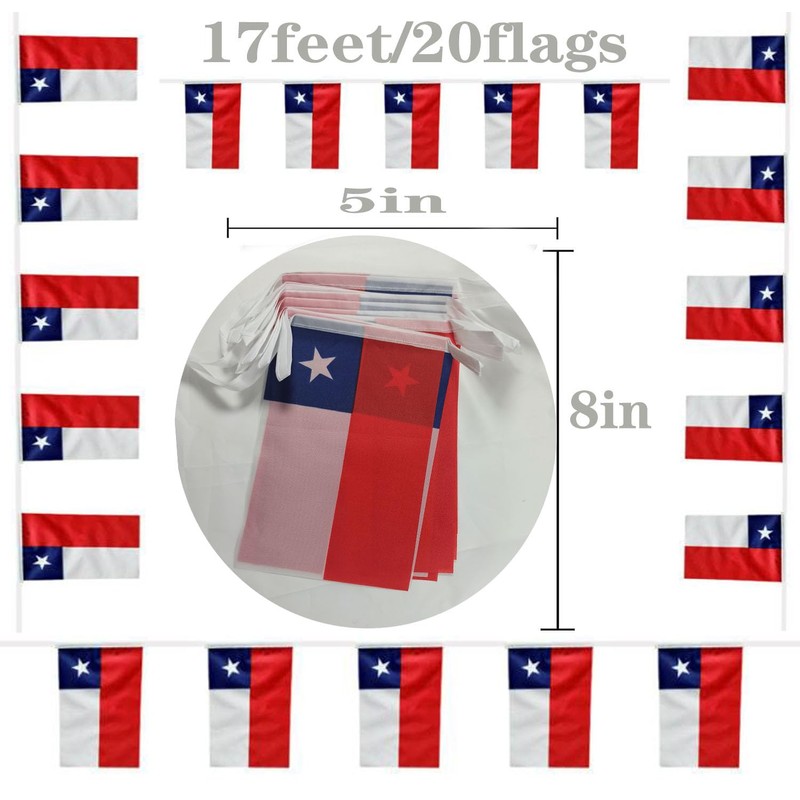 FFILL Chileans Banner Flag String,Chile Mini Flag Small Banner, for