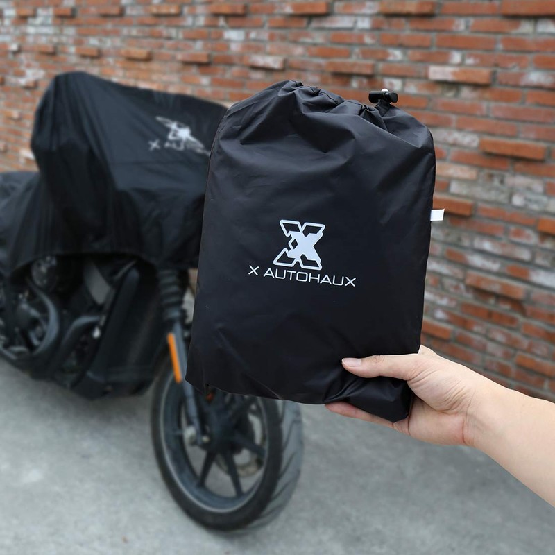 X AUTOHAUX M Black Motorcycle Half Cover Outdoor Waterproof Rain