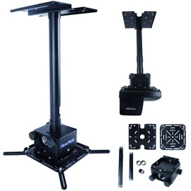 FlowFluid Universal Projector Wall Hanger for Meeting Rooms,Telescopic Arm Mount Projector Holder Black for Home Office Movie Theater Stage,Adjustable Height 50kg Load Capacity HT30-BLK