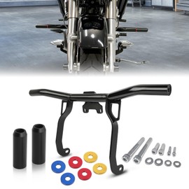 DREAMIZER Engine Guard Front Crash Bars Flat-Out Bar Compatible with Harley 2014-2023 Touring, Street Glide, Road King, Softail, Tri Glide Models