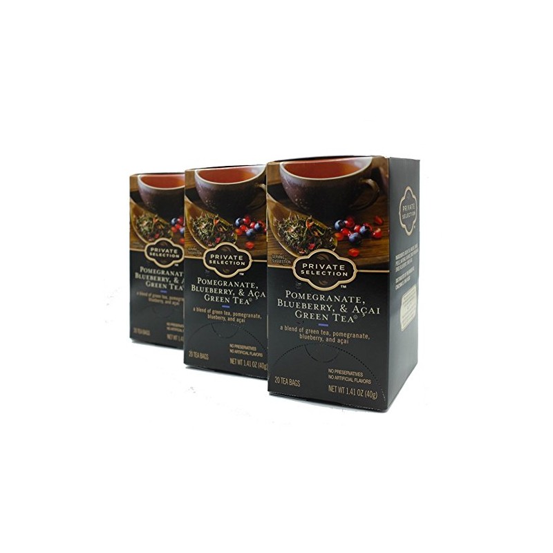 Private Selection Pomegranate, Blueberry & Acai Green Tea (Pack of