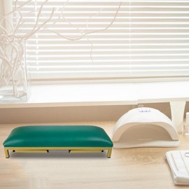 Perfeclan Nail Arm Rest Cushion Manicure Wrist Arm Pad Non Slip Adjustable Height Nail Table Mat Salon Manicure Tool for Nail Salon, Green