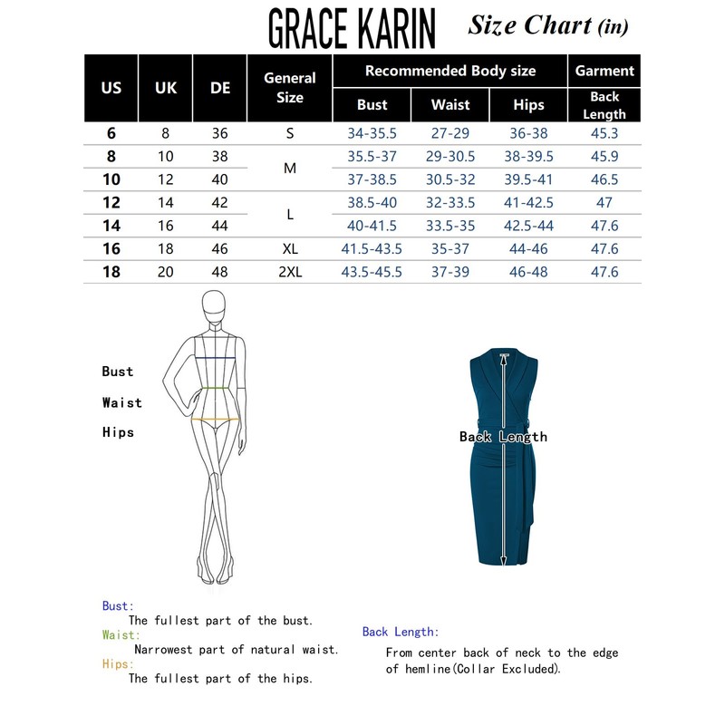 GRACE KARIN GRACE KARIN Elegant Wrap Dress with Belt -