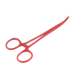 AAProTools Lot of 2 Straight & Curved Mosquito Hemostat Forceps Locking Clamps 5" Red Color Stainless Steel