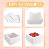 DOYIDE 16Pcs 12x12x6 Inch Cake Boxes with Window, White Bakery