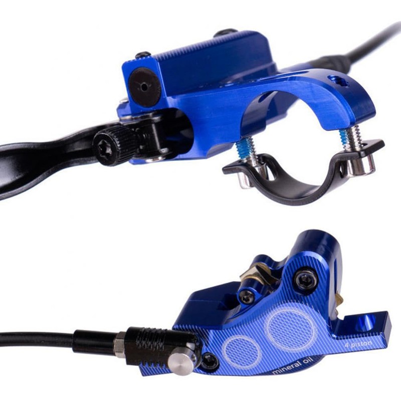 Hapihom Hydraulic Disc Brake Set, 4-Piston Bicycle Hydraulic Disc Brake,